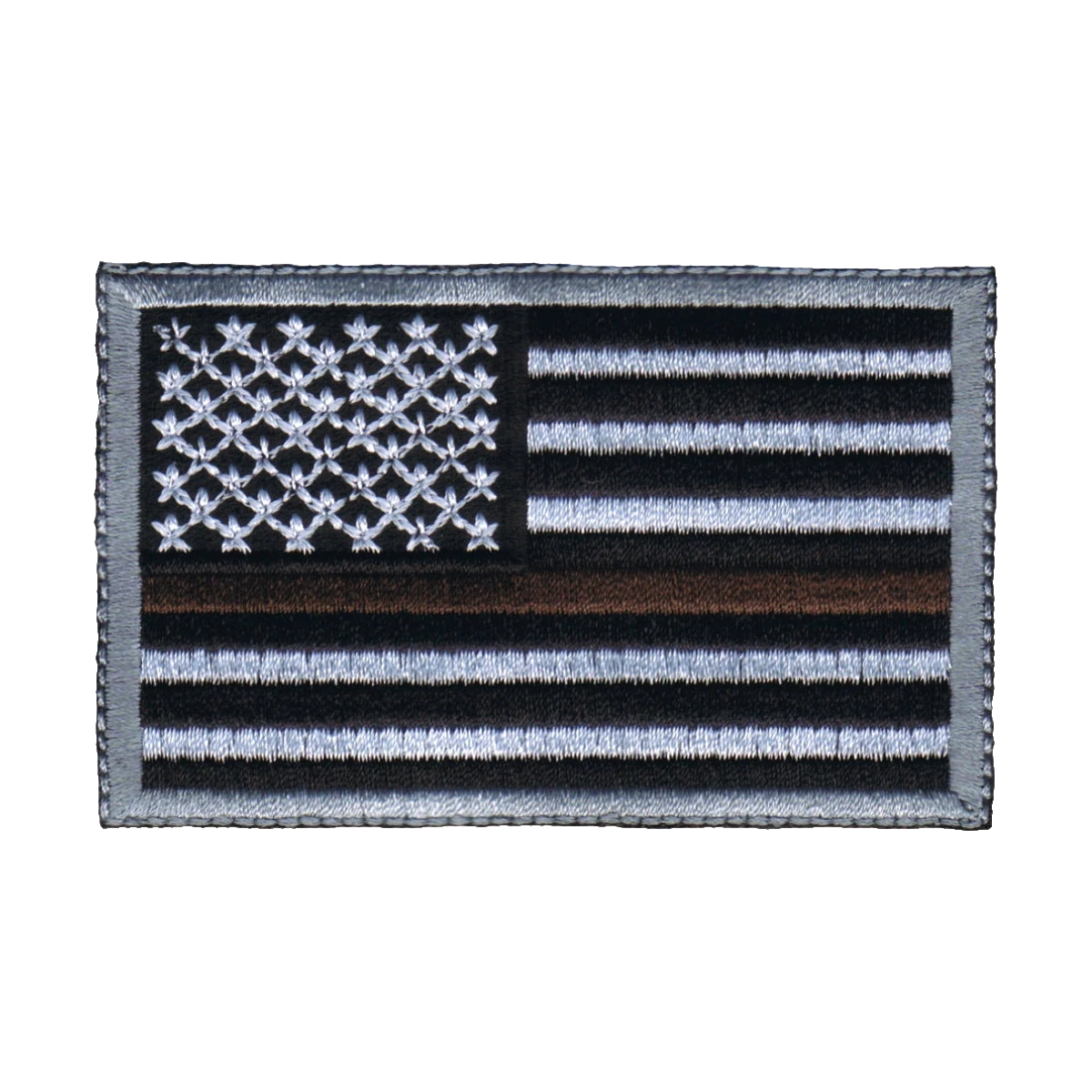 Embroidered service flag, brown service line, made by Independence Embroidery in Owensville, Missouri.