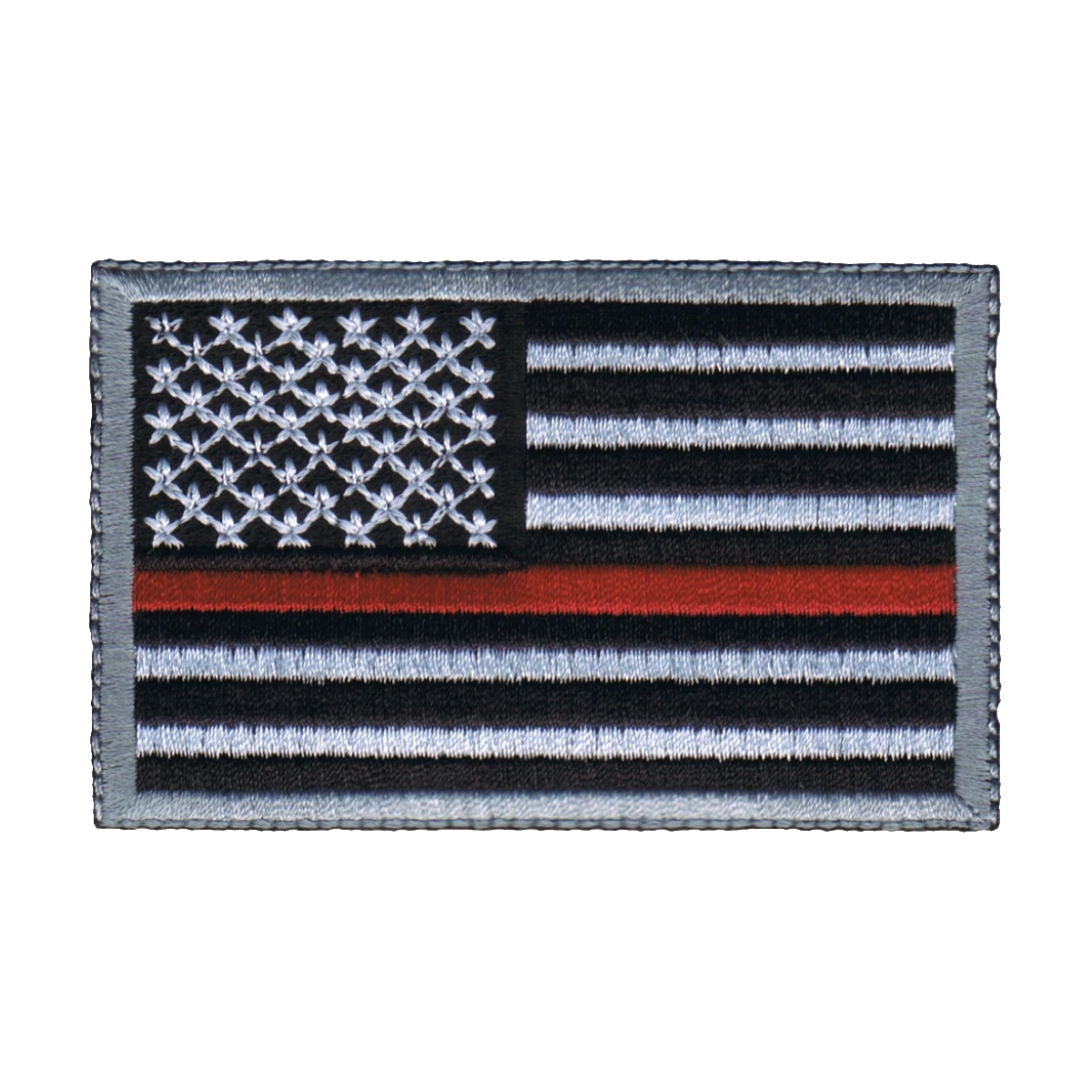 Embroidered service flag, red service line, made by Independence Embroidery in Owensville, Missouri.